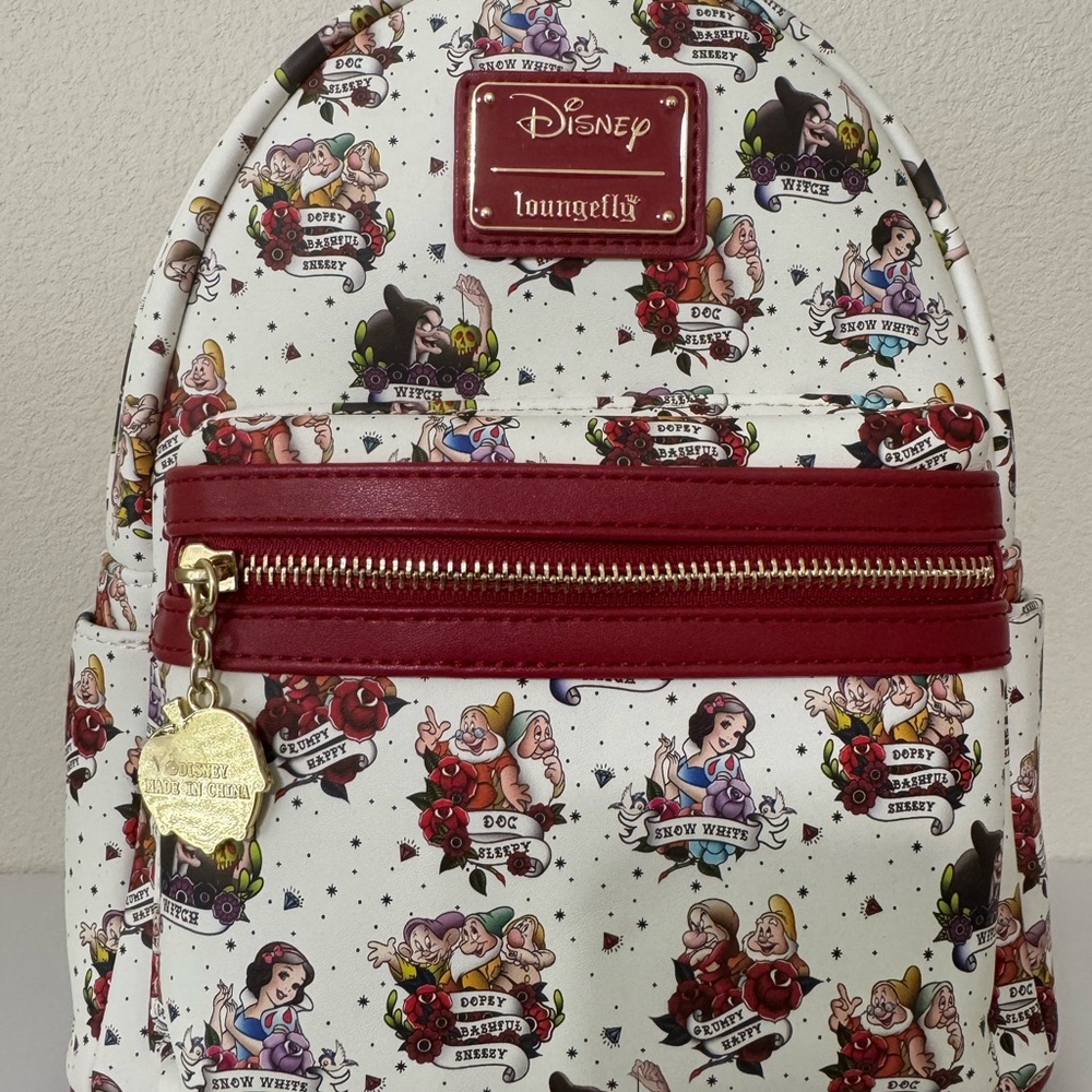 Disney Loungefly Snow White Red and White Kids Backpack